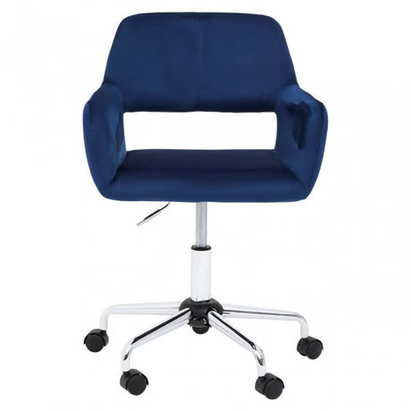 Brent Navy Velvet And Chrome Base Home Office Chair