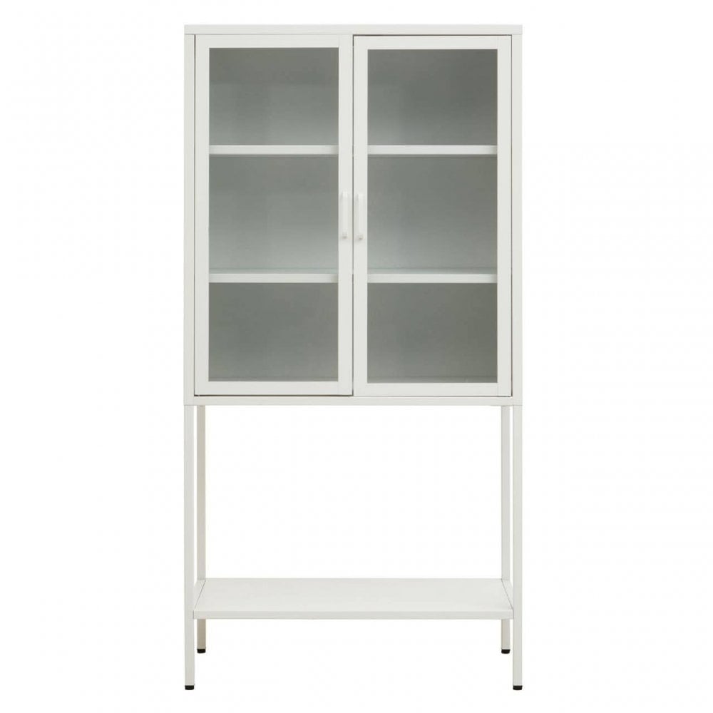 Acier Two Door White  Cabinet With Shelf