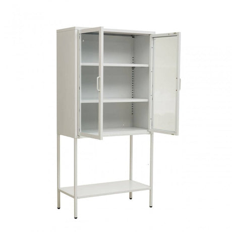 Acier Two Door White  Cabinet With Shelf