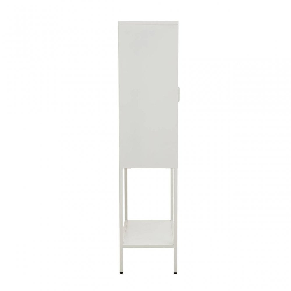 Acier Two Door White  Cabinet With Shelf