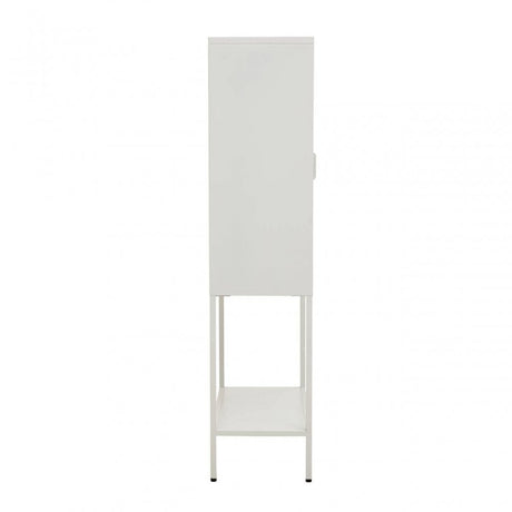 Acier Two Door White  Cabinet With Shelf