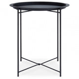 Acero Round Black Side Table