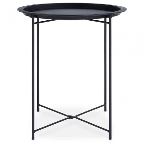 Acero Round Black Side Table