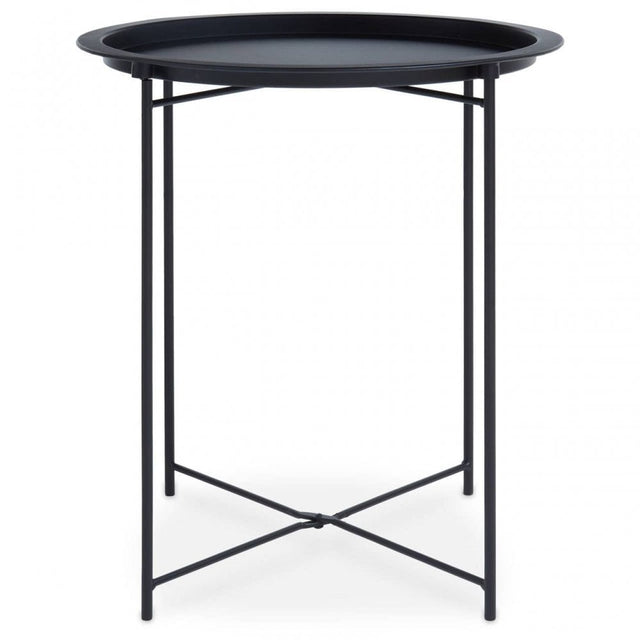 Acero Round Black Side Table