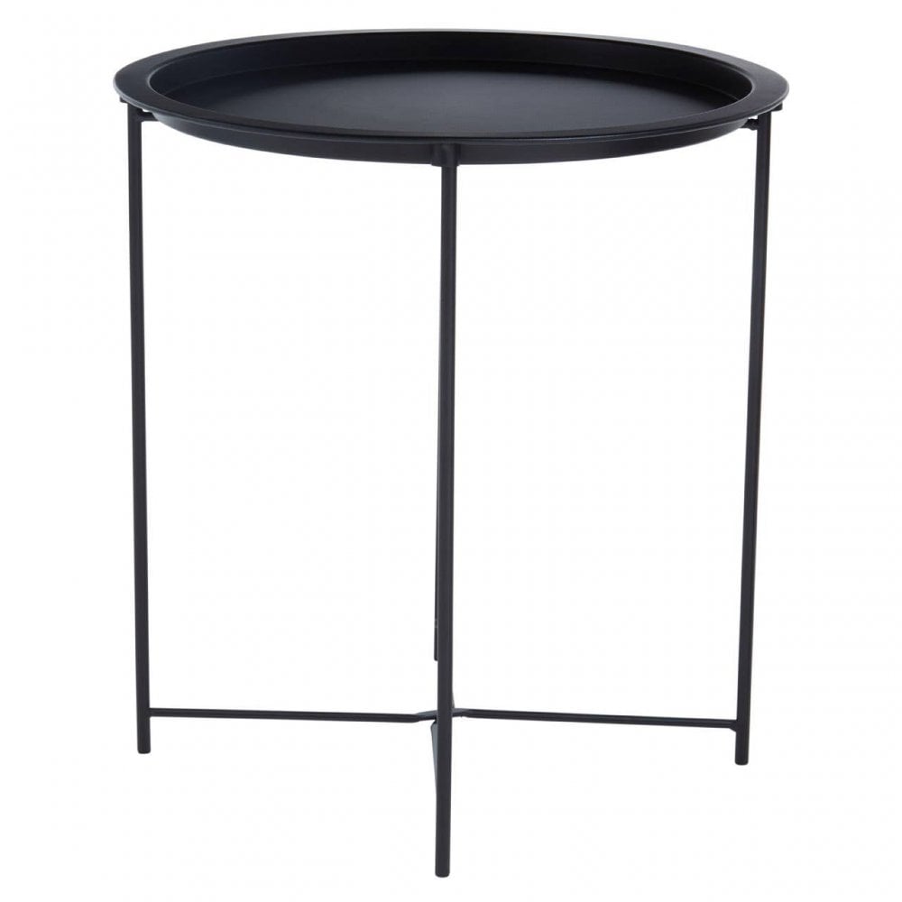 Acero Round Black Side Table