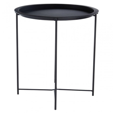 Acero Round Black Side Table