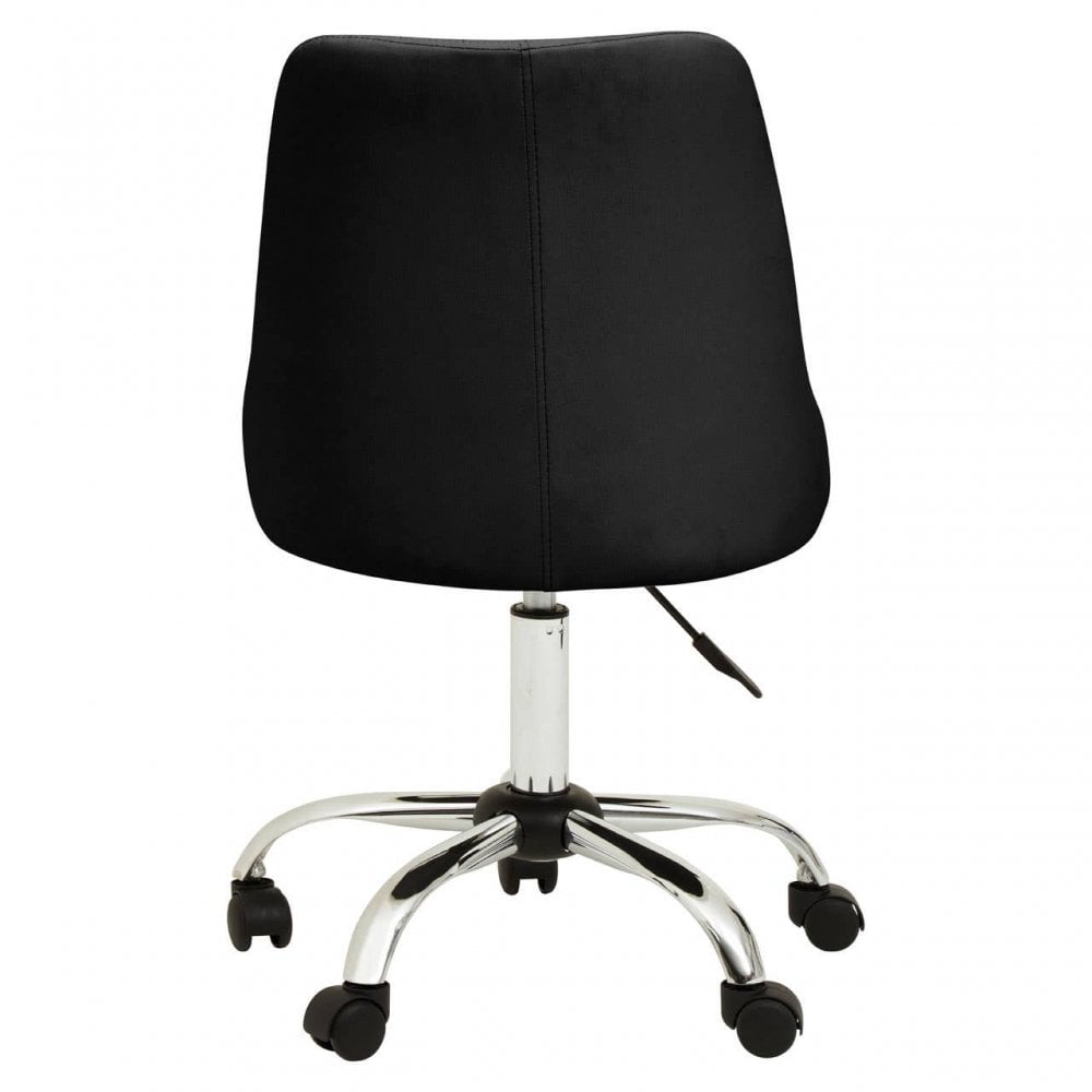Brent Ribbed Black And Chrome Home Office Chair