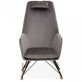 Stockholm Grey Velvet Rocking Chair