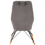 Stockholm Grey Velvet Rocking Chair