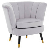 Loretta Grey Velvet Accent Chair