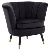 Loretta Black Velvet Accent Chair