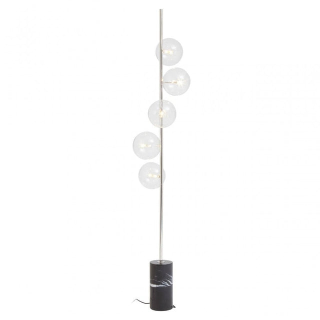 Abira Nickel And Black Marble Floor Lamp