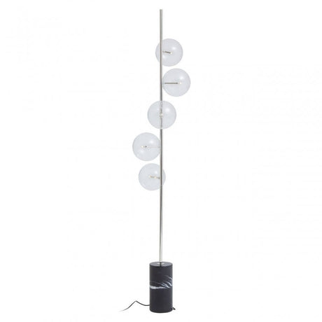 Abira Nickel And Black Marble Floor Lamp