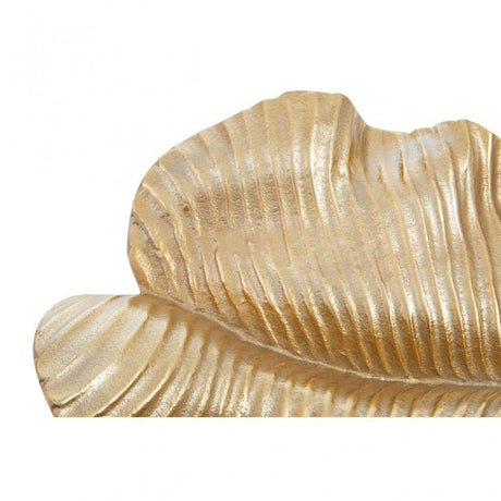 Prato Wavy Leaf Dish In Rough Gold Finish