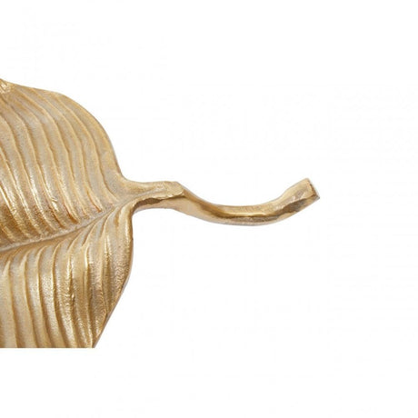 Prato Wavy Leaf Dish In Rough Gold Finish
