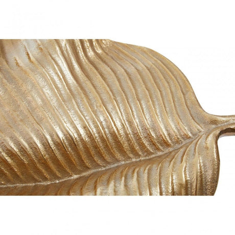 Prato Wavy Leaf Dish In Rough Gold Finish