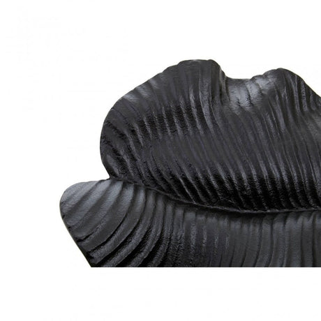 Prato Wavy Leaf Dish In Rough Black Finish