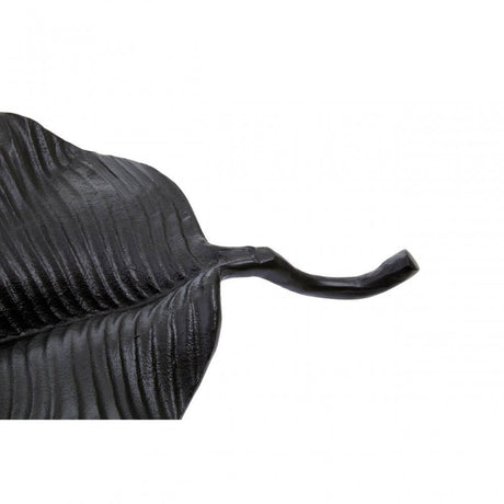 Prato Wavy Leaf Dish In Rough Black Finish