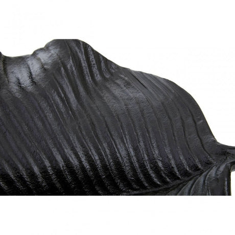 Prato Wavy Leaf Dish In Rough Black Finish