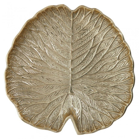 Salma Large Gold Finish Lotus Leaf Plate