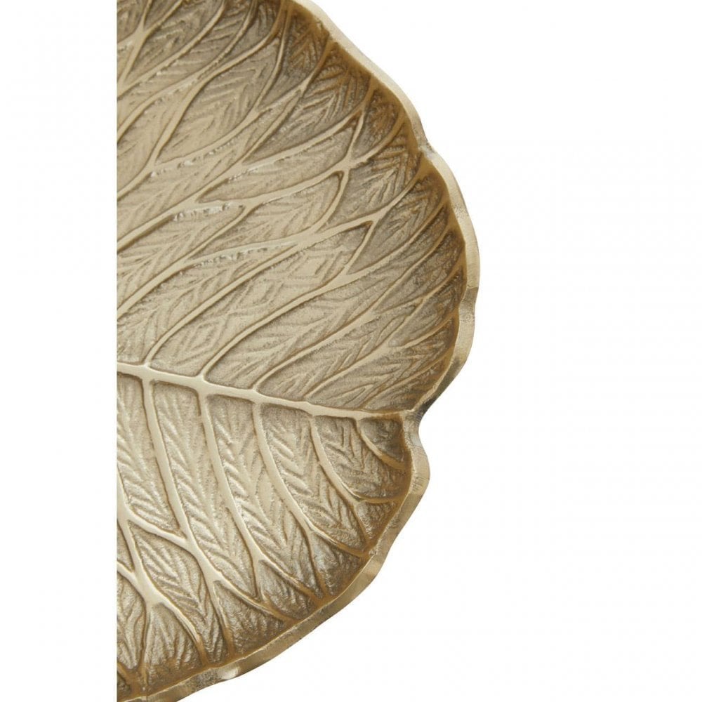 Salma Large Gold Finish Lotus Leaf Plate