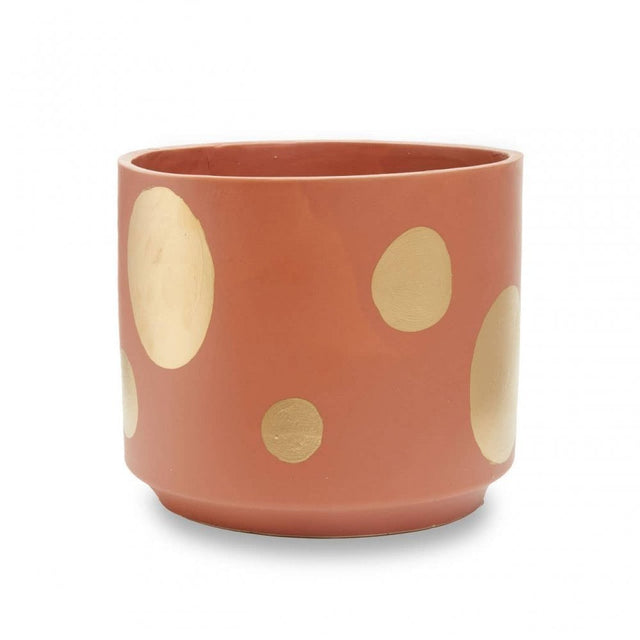 Yuri Large Terracotta Gold Spotted Planter