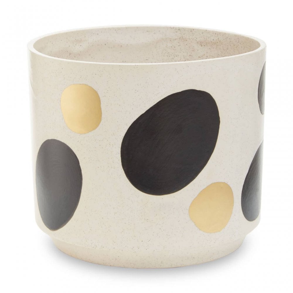 Yuri White And Gold Spotted Planter
