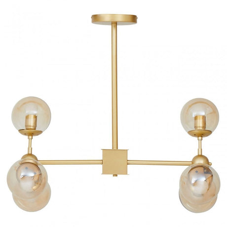 Abira Six Bulb Gold Finish Pendant Light