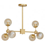Abira Six Bulb Gold Finish Pendant Light