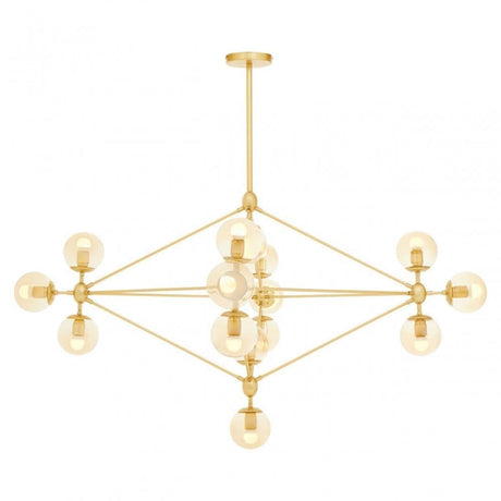 Abira Fifteen Bulb Gold Finish Pendant Light