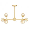 Abira Eight Bulb Gold Finish Pendant Light