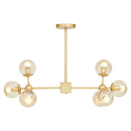 Abira Eight Bulb Gold Finish Pendant Light
