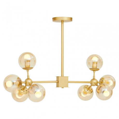 Abira Eight Bulb Gold Finish Pendant Light