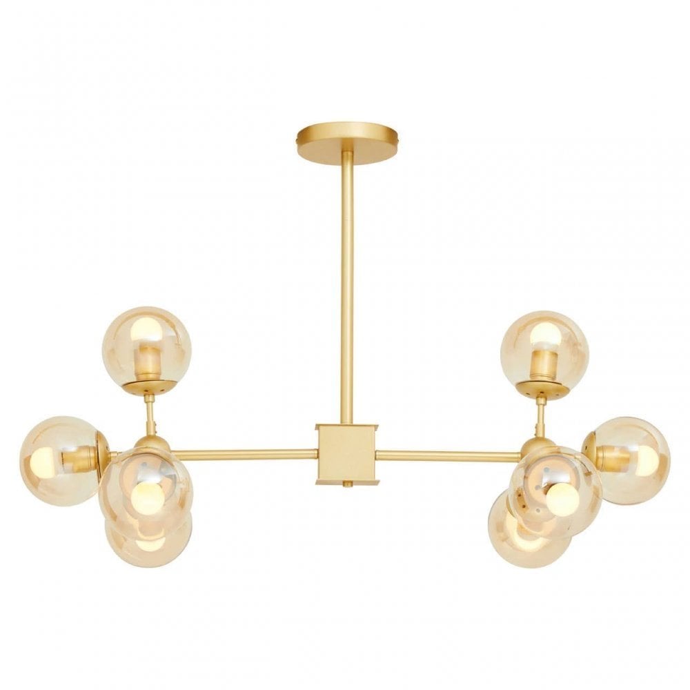 Abira Eight Bulb Gold Finish Pendant Light