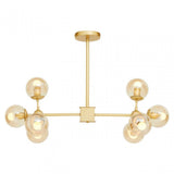 Abira Eight Bulb Gold Finish Pendant Light