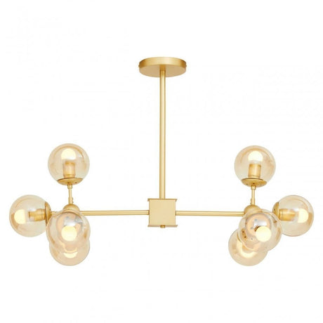 Abira Eight Bulb Gold Finish Pendant Light