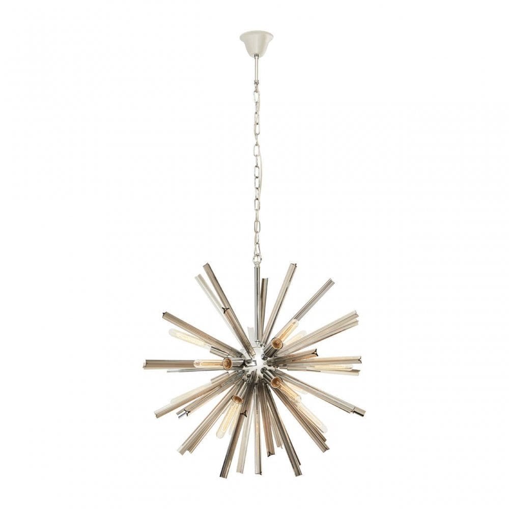 Karlo Smoke Grey Glass And Chrome Finish Light