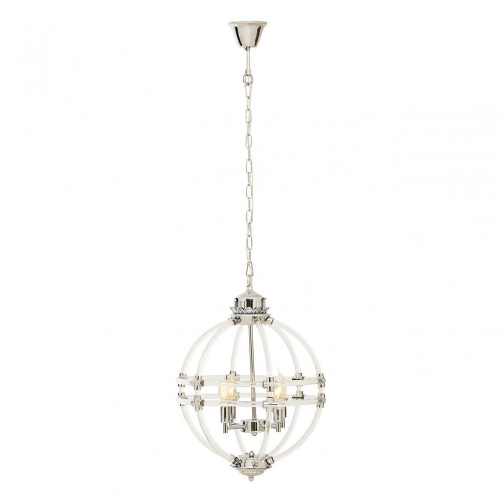 Karlo Pendant Light In Clear Acrylic And Chrome Finish