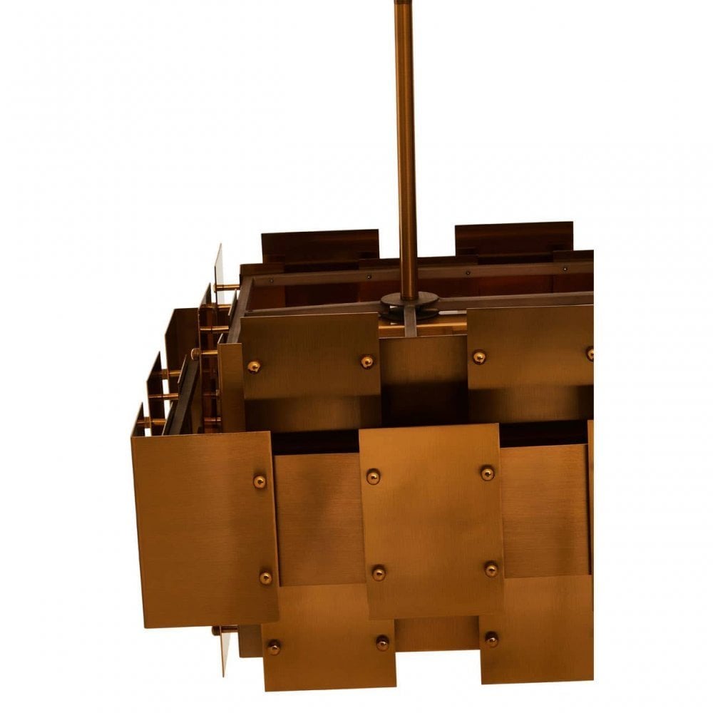 Karlo Metal Brass Finish Pendant Light With Eight Bulbs