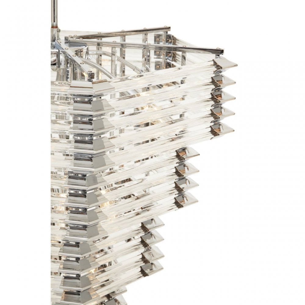 Karli Glass And Chrome Finish Prism Light With Fifteen Bulbs