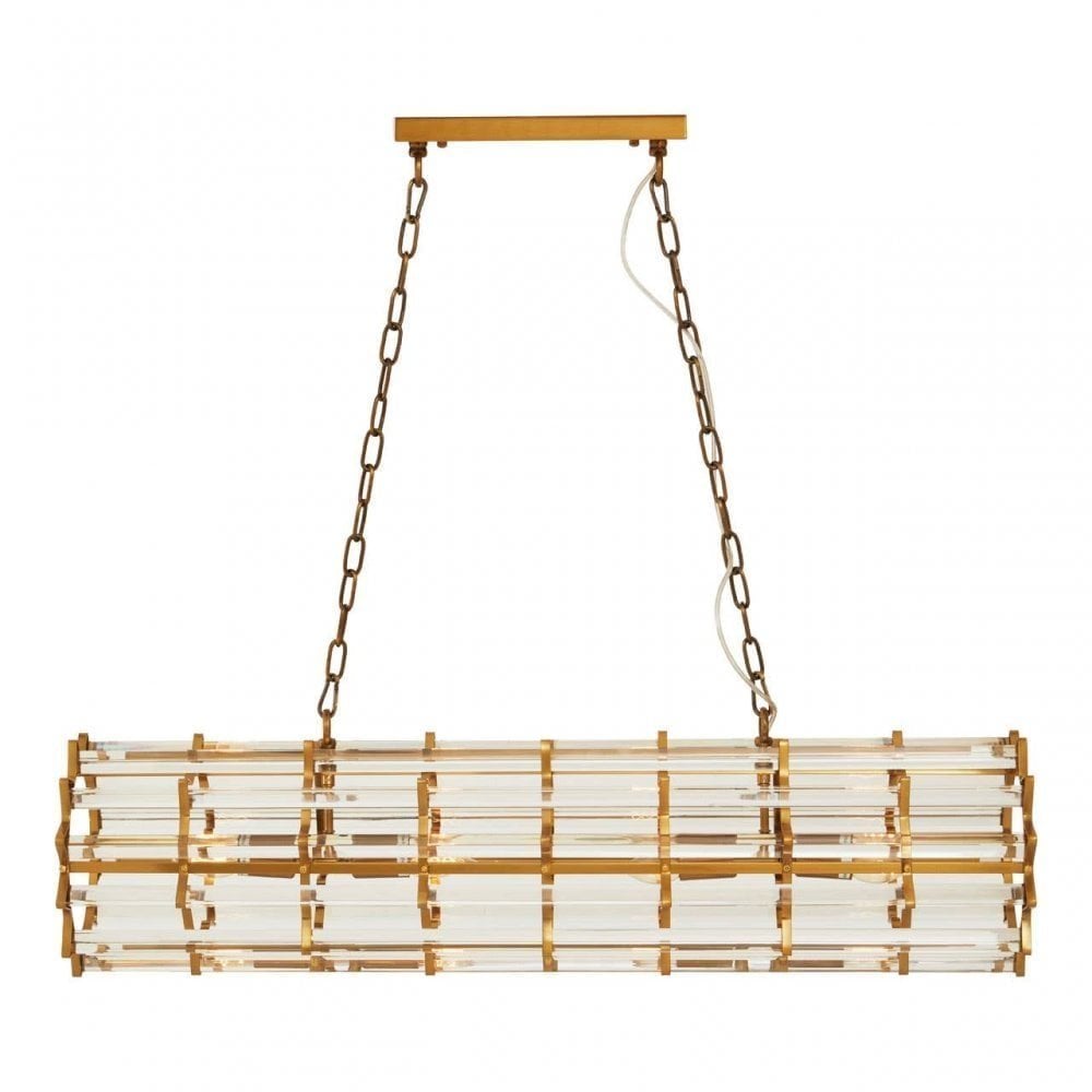 Karli Brass Eight Bulb Pendant Light