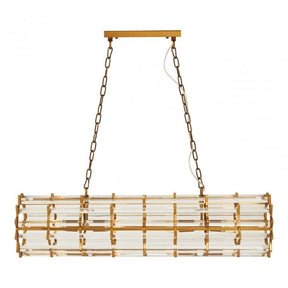 Karli Brass Eight Bulb Pendant Light