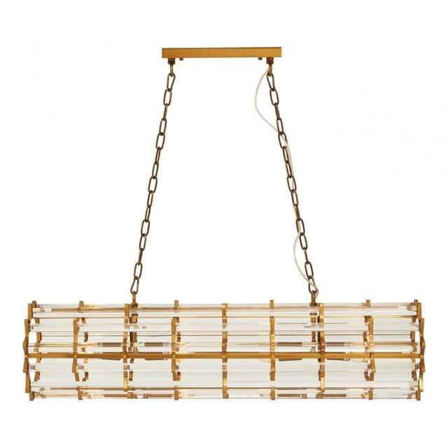 Karli Brass Eight Bulb Pendant Light