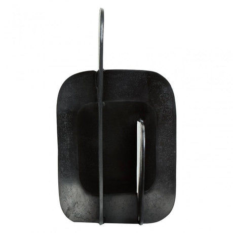 Prato Black Nickel Abstract Sculpture