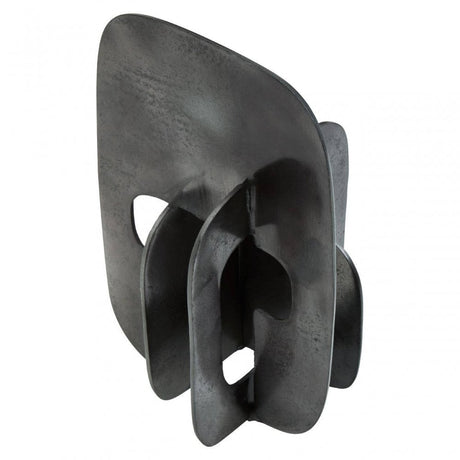 Prato Black Nickel Abstract Sculpture
