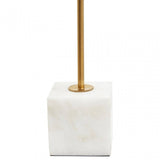 Evra Gold Dandelion Sculpture On White Marble Base