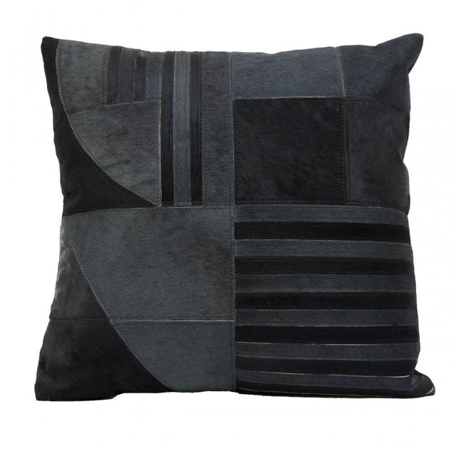 Safira Black And Grey Suede Cushion