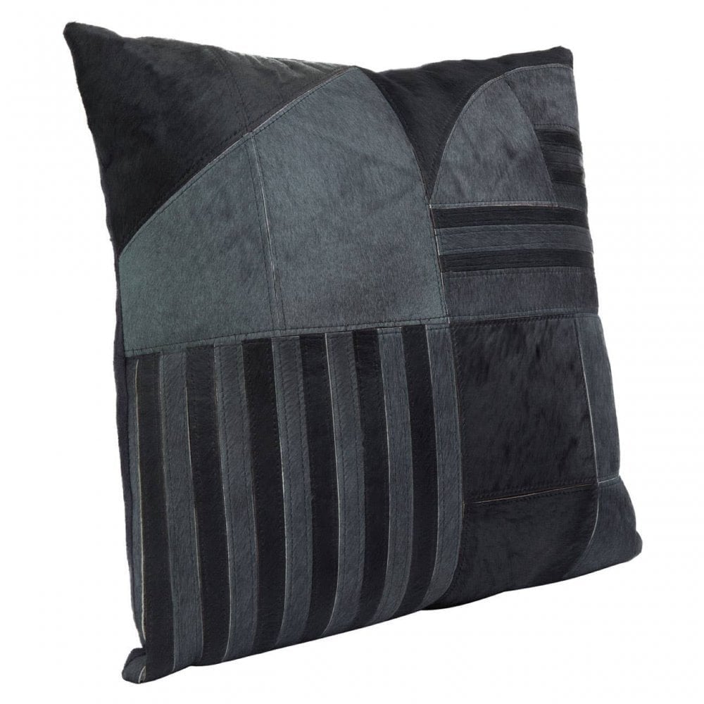 Safira Black And Grey Suede Cushion