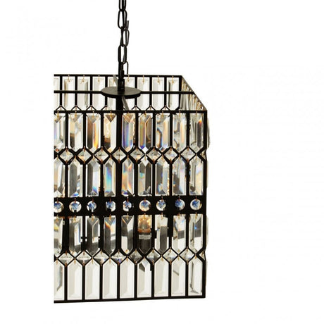 Babylon Black Iron And Crystal Chandelier