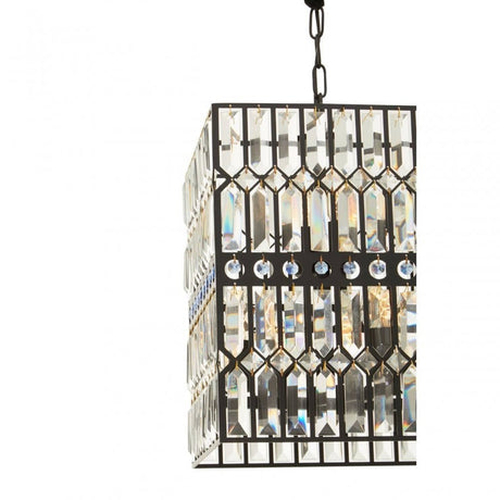 Babylon Black Iron And Crystal Chandelier